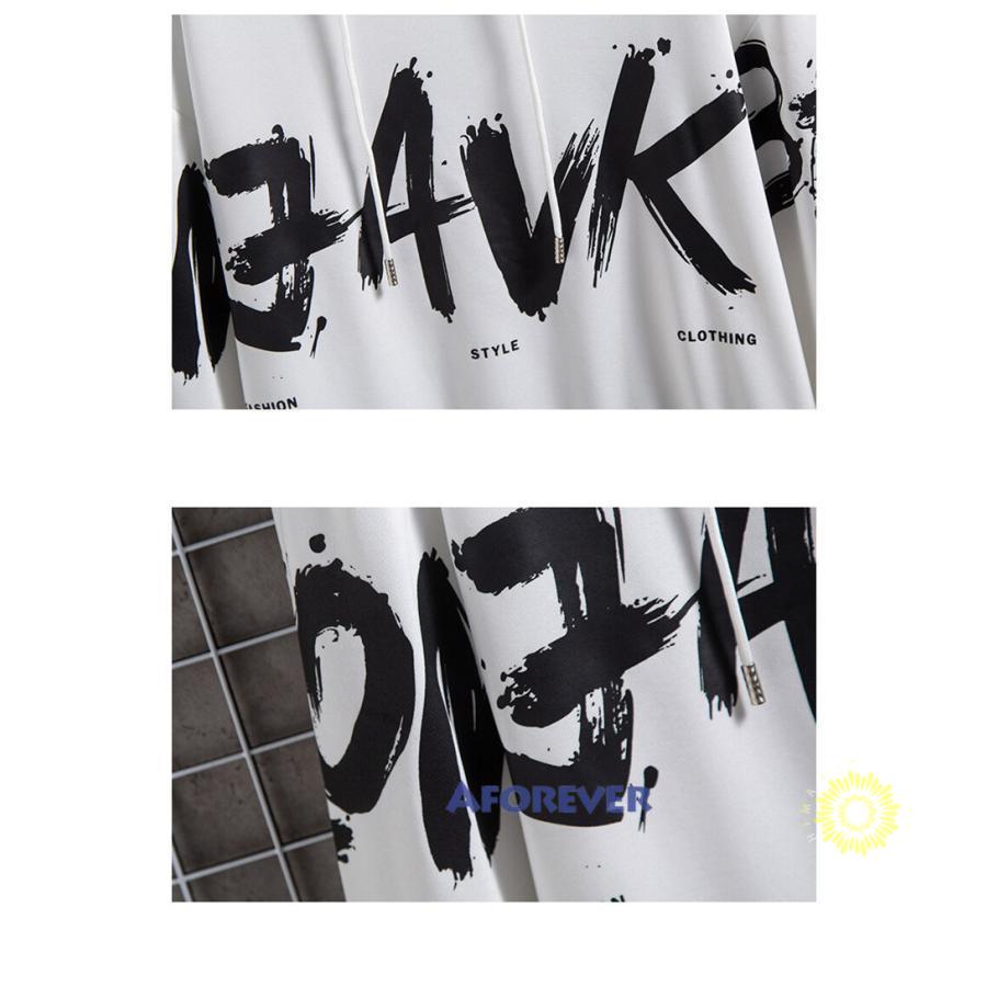 長袖メンズ プルオーバー スウェット英字 フード付き 春 秋 トップス カジュアル 