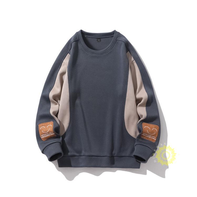 トレーナー メンズ 春服 長袖 スウェットシャツ プルオーバー 大きいサイズ 春秋 トップス カラー切替 カジュアル クルーネック お洒落 ゆったり 