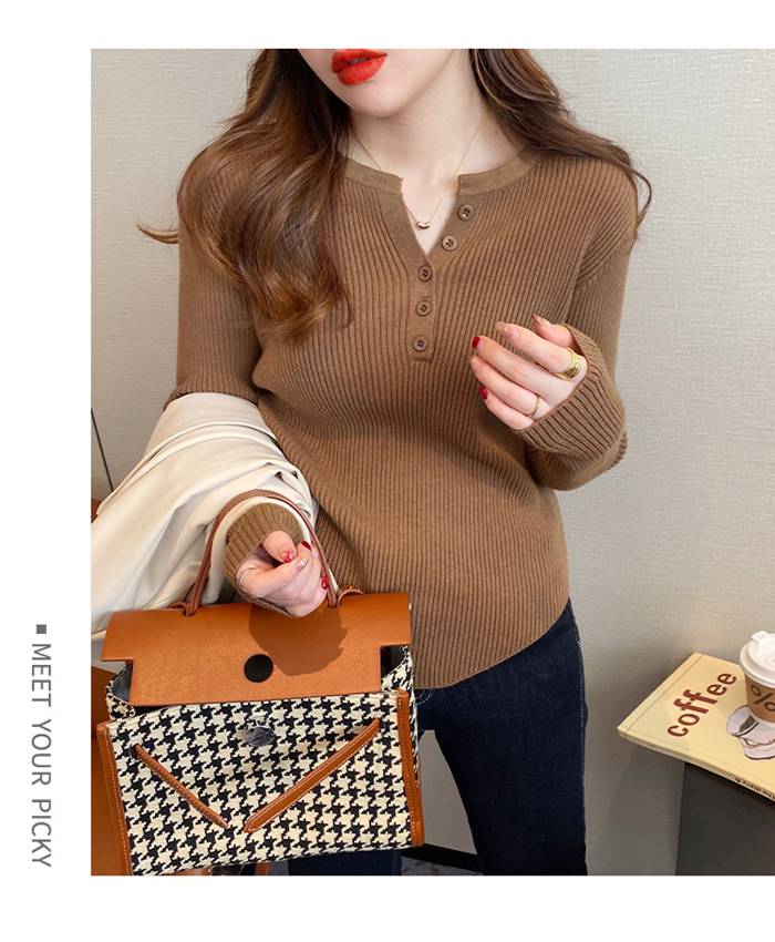 ニット ニットセーター レディース ニットソー 長袖 秋 秋冬 Vネック トップス 無地 30代 おしゃれ 20代 リブニット インナー 40代 