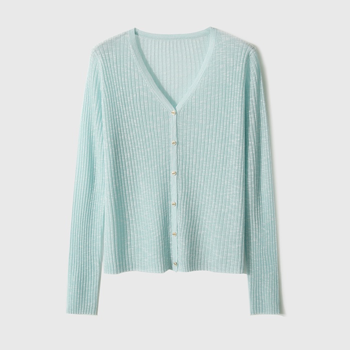 カーディガン レディース サマーカーディガン 薄手 通気性 ニットカーディガン アウター 長袖 羽織り 無地 カジュアル Vネック 上着 トップス 