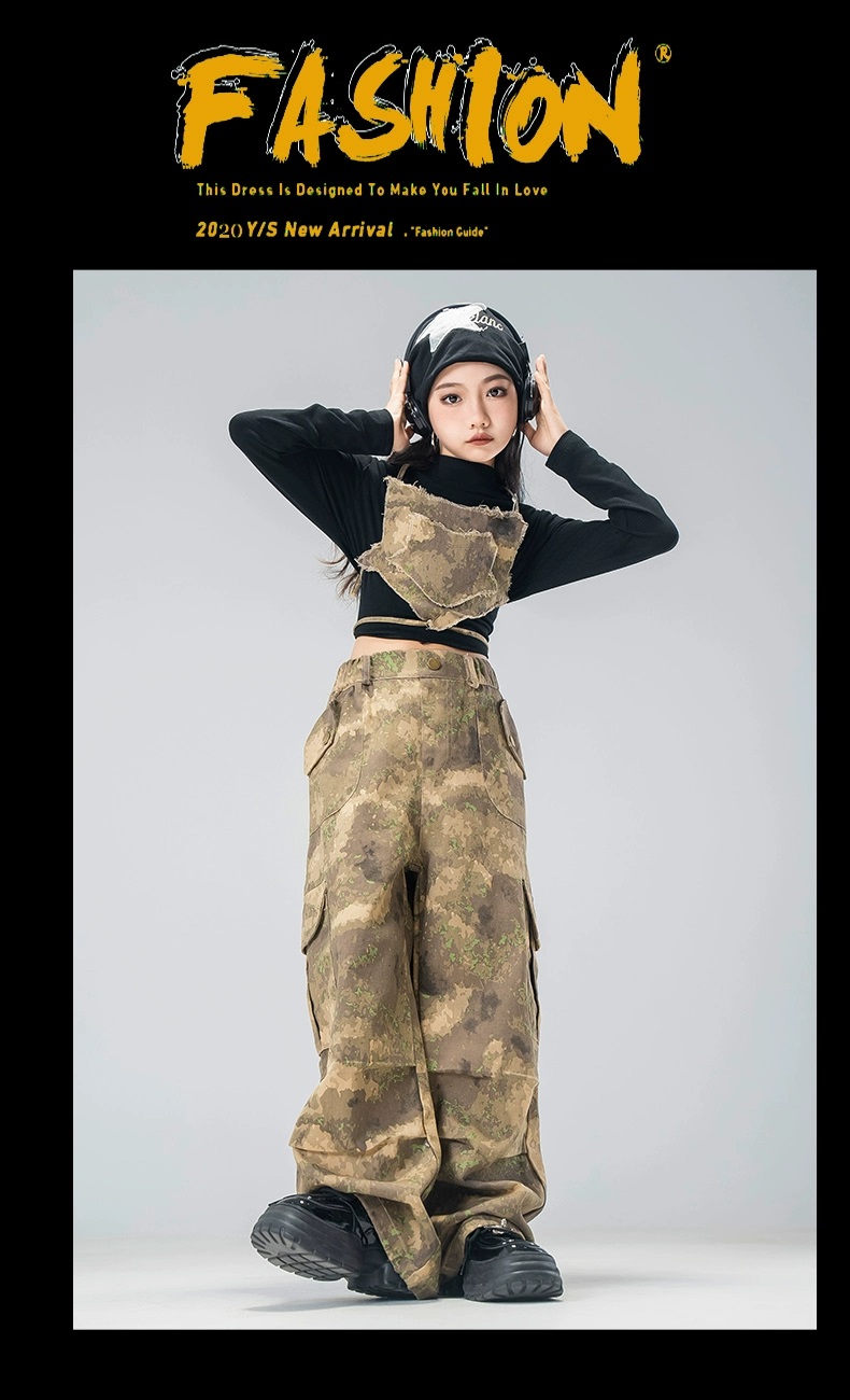 ダンス衣装 セットアップ ガールズ ヒップホップ ファッション K-POP デニム ダンスウェア デニムパンツ 黒 ベスト ビスチェ 韓国 