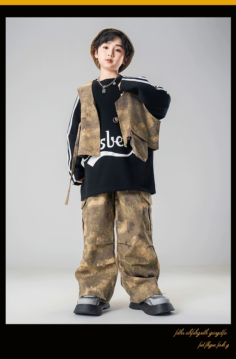 ダンス衣装 セットアップ ガールズ ヒップホップ ファッション K-POP デニム ダンスウェア デニムパンツ 黒 ベスト ビスチェ 韓国 