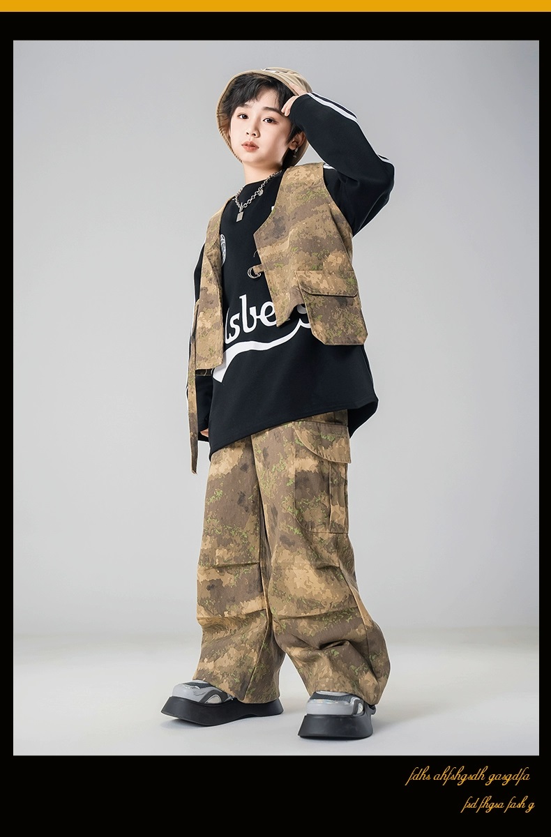 ダンス衣装 セットアップ ガールズ ヒップホップ ファッション K-POP デニム ダンスウェア デニムパンツ 黒 ベスト ビスチェ 韓国 