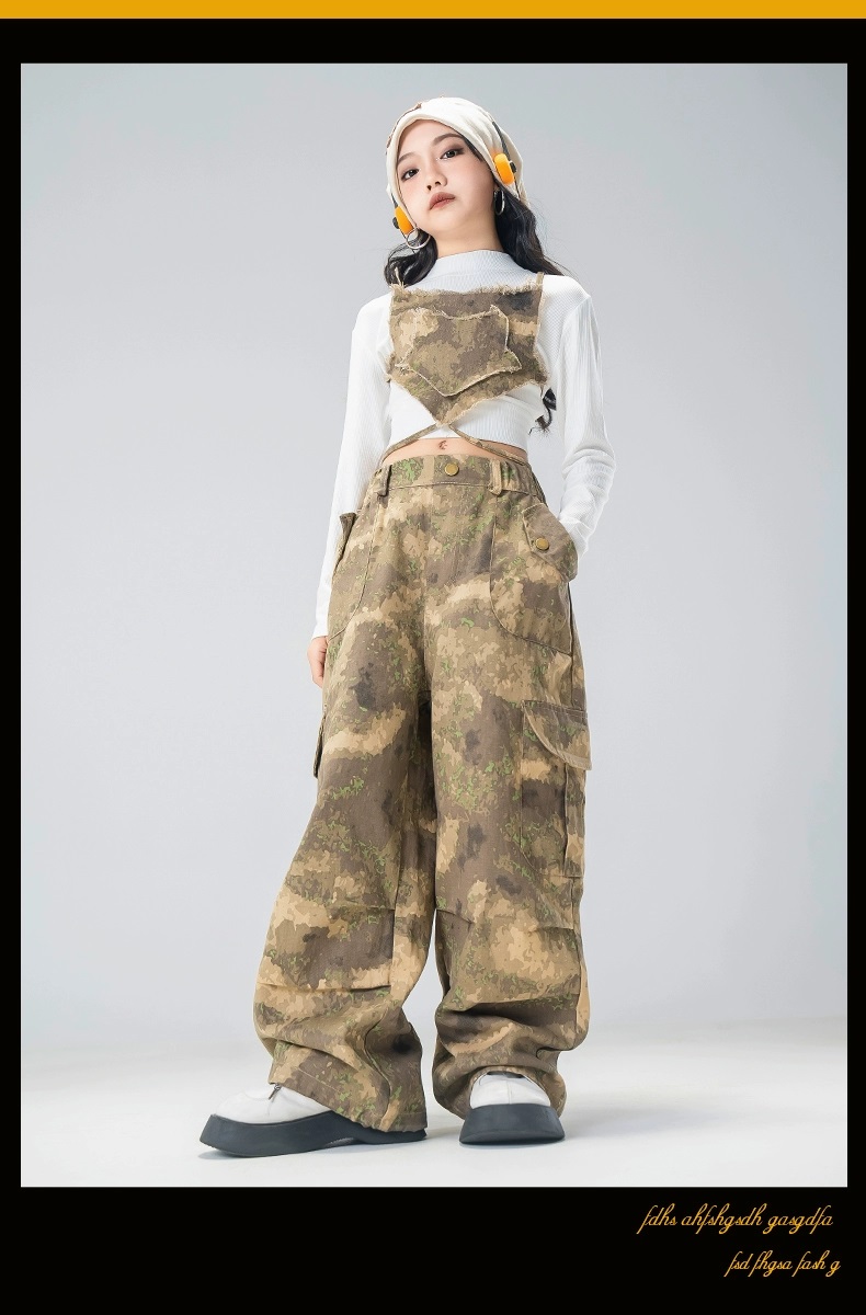 ダンス衣装 セットアップ ガールズ ヒップホップ ファッション K-POP デニム ダンスウェア デニムパンツ 黒 ベスト ビスチェ 韓国 