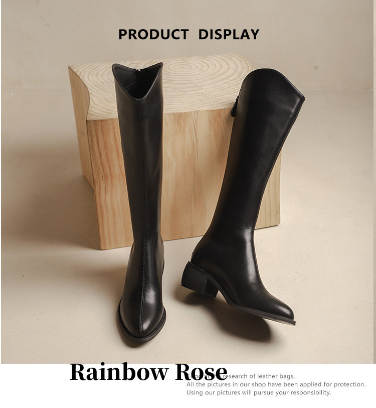 クーポンで11 300円！ ロングブーツジョッキーブーツ サマーブーツ スクエア靴 ロングブーツ 大きいサイズ 上品 キレイめローヒール サイドジッパー マーティ 