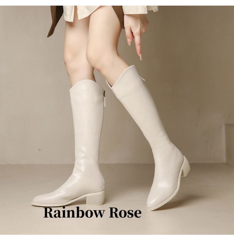 クーポンで11 300円！ ロングブーツジョッキーブーツ サマーブーツ スクエア靴 ロングブーツ 大きいサイズ 上品 キレイめローヒール サイドジッパー マーティ 