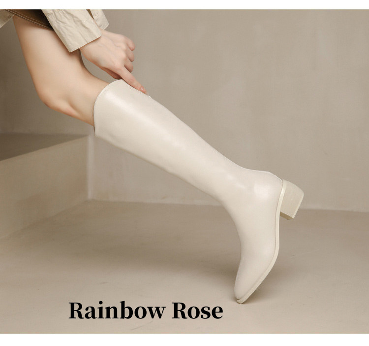 クーポンで11 300円！ ロングブーツジョッキーブーツ サマーブーツ スクエア靴 ロングブーツ 大きいサイズ 上品 キレイめローヒール サイドジッパー マーティ 