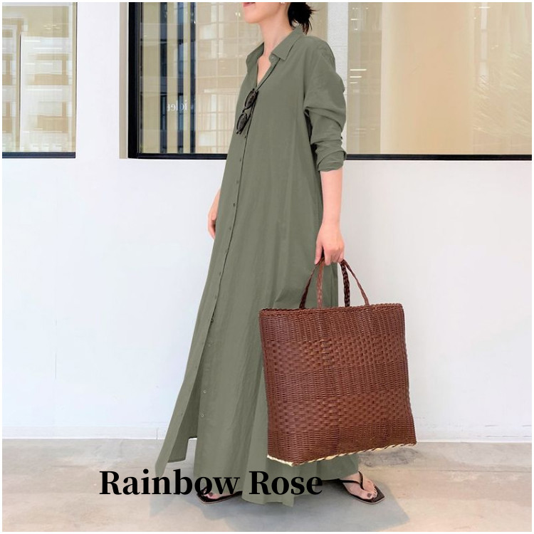 一部 シャツワンピ ワンピース レディース 長袖 スキッパー＆ベーシック 長袖ロングシャツワンピース オフ スキッパー マキシ シャツ ワンピ 春夏秋 ワイド 