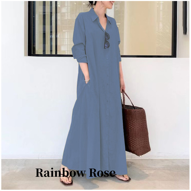 一部 シャツワンピ ワンピース レディース 長袖 スキッパー＆ベーシック 長袖ロングシャツワンピース オフ スキッパー マキシ シャツ ワンピ 春夏秋 ワイド 