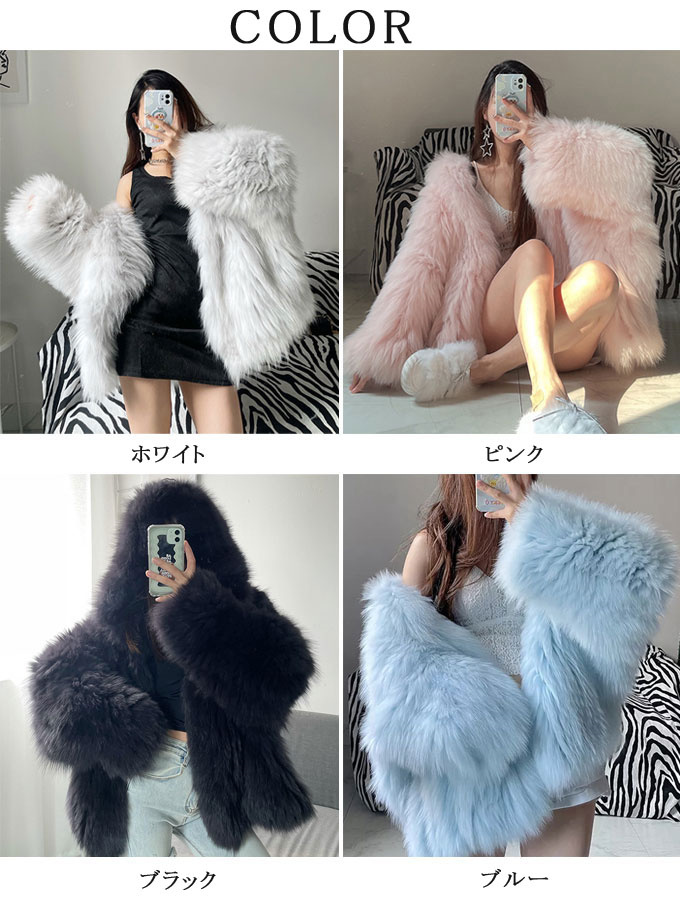ファーコート レディース 毛皮コート フォックス レディースファー フェイクファー ショートコート 暖かい アウター 大きいサイズ 防寒 冬服 フード付き 