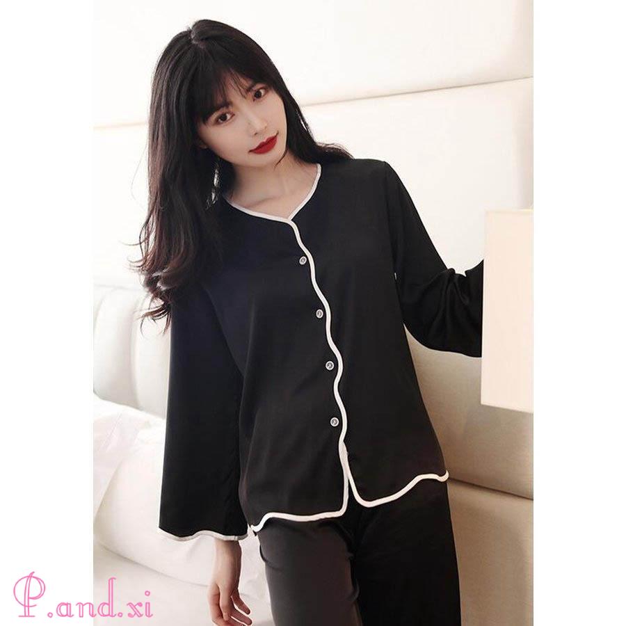 上下セット パジャマ レディース ルームウェア 長袖 前開き シャツ 2点セット 部屋着 着心地良い 無地 セックス セットアップ 上下 パンツ 