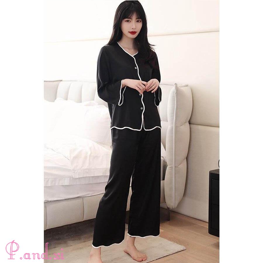 上下セット パジャマ レディース ルームウェア 長袖 前開き シャツ 2点セット 部屋着 着心地良い 無地 セックス セットアップ 上下 パンツ 