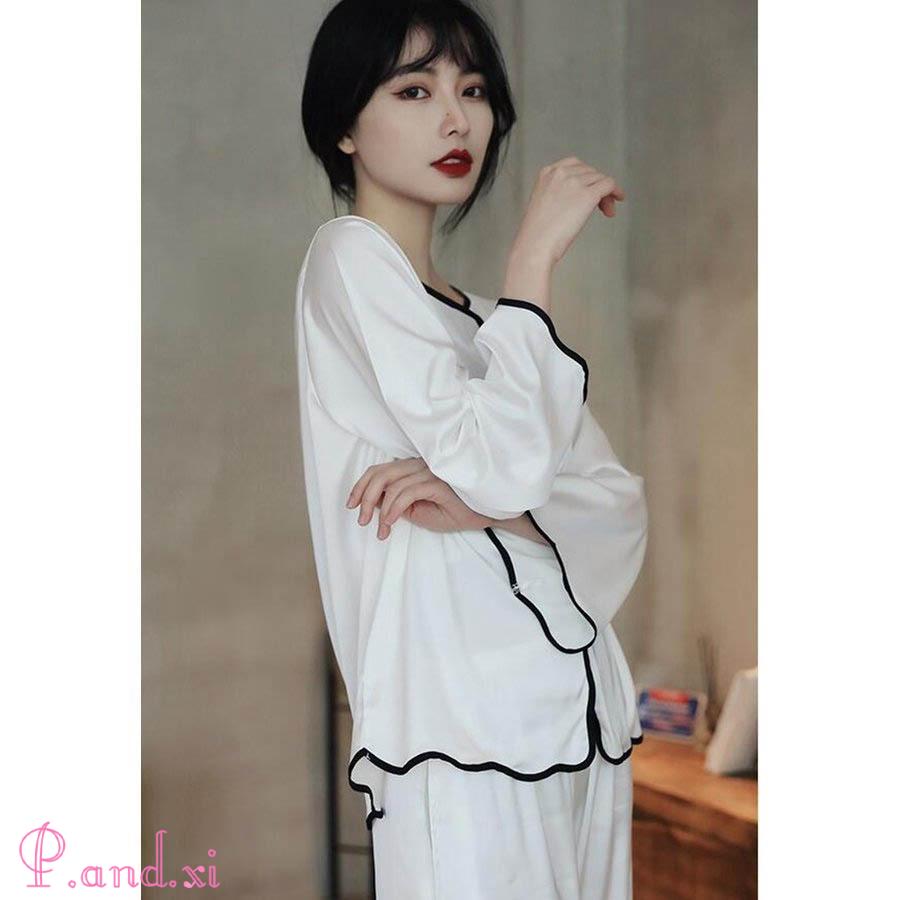 上下セット パジャマ レディース ルームウェア 長袖 前開き シャツ 2点セット 部屋着 着心地良い 無地 セックス セットアップ 上下 パンツ 