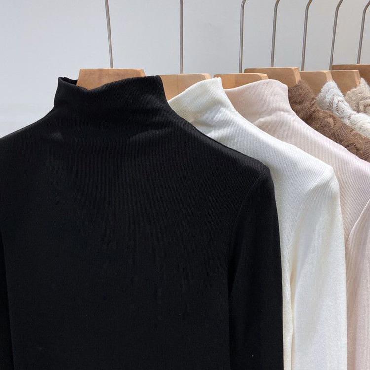 Ｔシャツ レディース 長袖 ハイネック 秋冬 秋 裏起毛 ベージュ トップス ストレッチ 冬 モックネック 黒 暖かい ブラウン 白 厚手 あったか 
