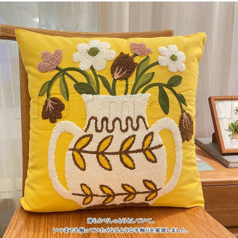 クッション 抱き枕 癒し 手洗い 家庭用 45*45CM 抱き枕 ひまわり ファスナー カバー付き 送料無料 はな デザイン 植物 北欧風 現代的 模様替え 向日葵 