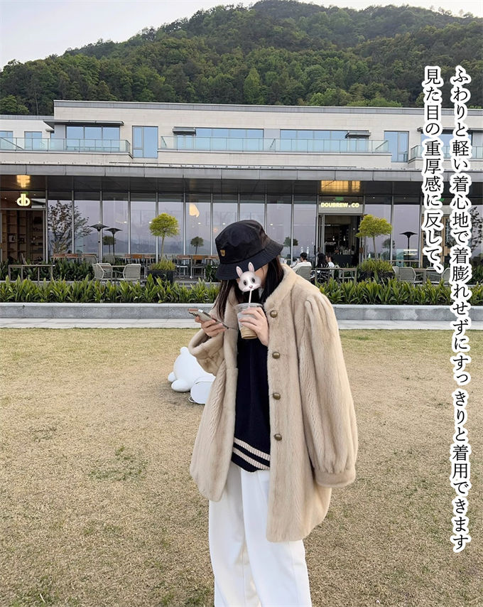 ファーコート レディース 毛皮コート ミンク レディースファー フェイクファー 冬服 高級 暖かい 優雅 エコファー きれいめ 防寒 アウター ロッグコート 