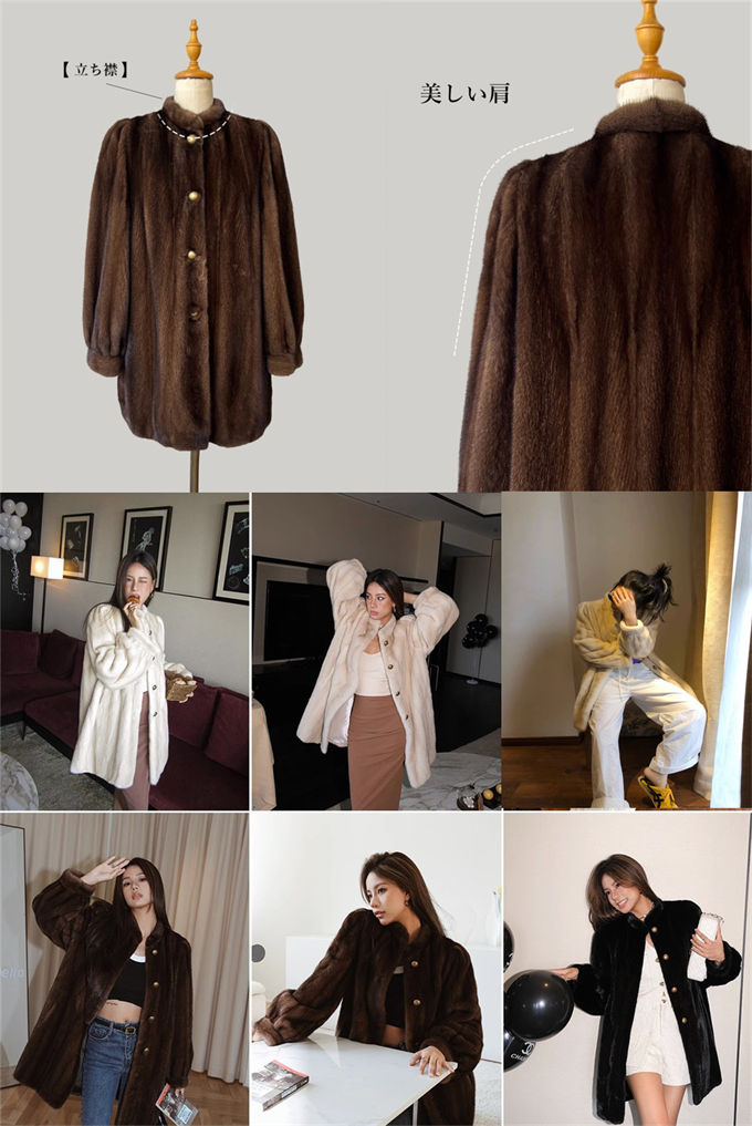 ファーコート レディース 毛皮コート ミンク レディースファー フェイクファー 冬服 高級 暖かい 優雅 エコファー きれいめ 防寒 アウター ロッグコート 