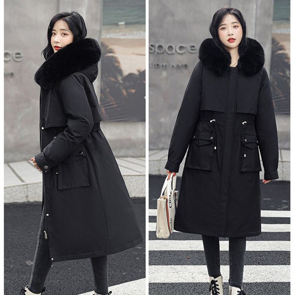 2WAYS 中綿コート レディース パーカーコート ウィンター ライナー取り外し ファー フード付き 