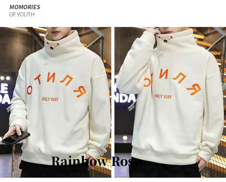 シンプル ビッグシルエット スウェット トップス ハイネック メンズ フード付き プルオーバー 長袖 おしゃれ かっこいい 大きいサイズ 無地 おしゃれ 