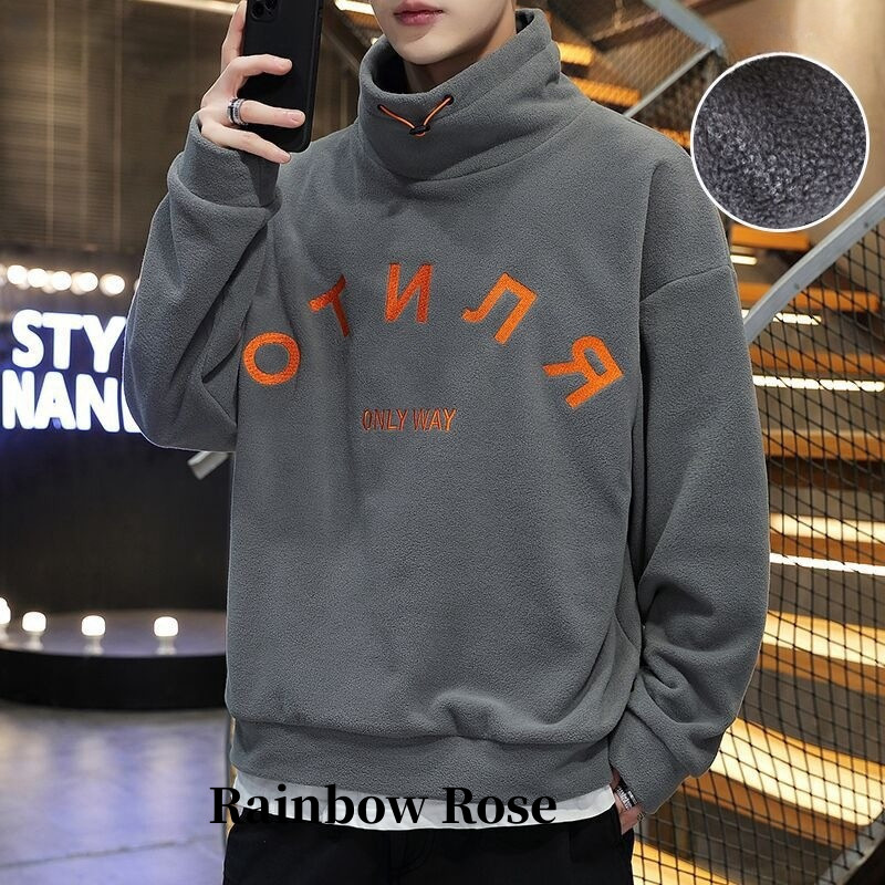 シンプル ビッグシルエット スウェット トップス ハイネック メンズ フード付き プルオーバー 長袖 おしゃれ かっこいい 大きいサイズ 無地 おしゃれ 