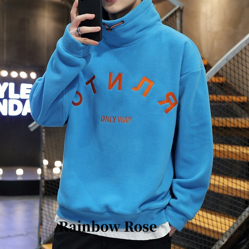 シンプル ビッグシルエット スウェット トップス ハイネック メンズ フード付き プルオーバー 長袖 おしゃれ かっこいい 大きいサイズ 無地 おしゃれ 