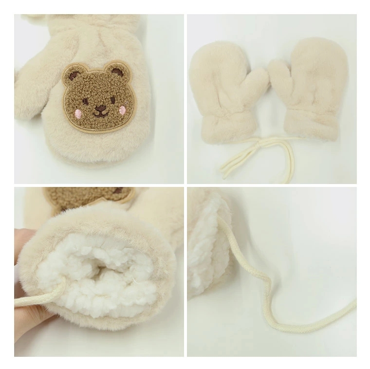 キッズ手袋 キッズ 手袋 キッズミトン ミトン 可愛い ファー ひも付き 男の子 赤ちゃん 防寒 ボア 保育園 ふわふわ ベビー 裏地 女の子 幼稚園 冬 暖かい 