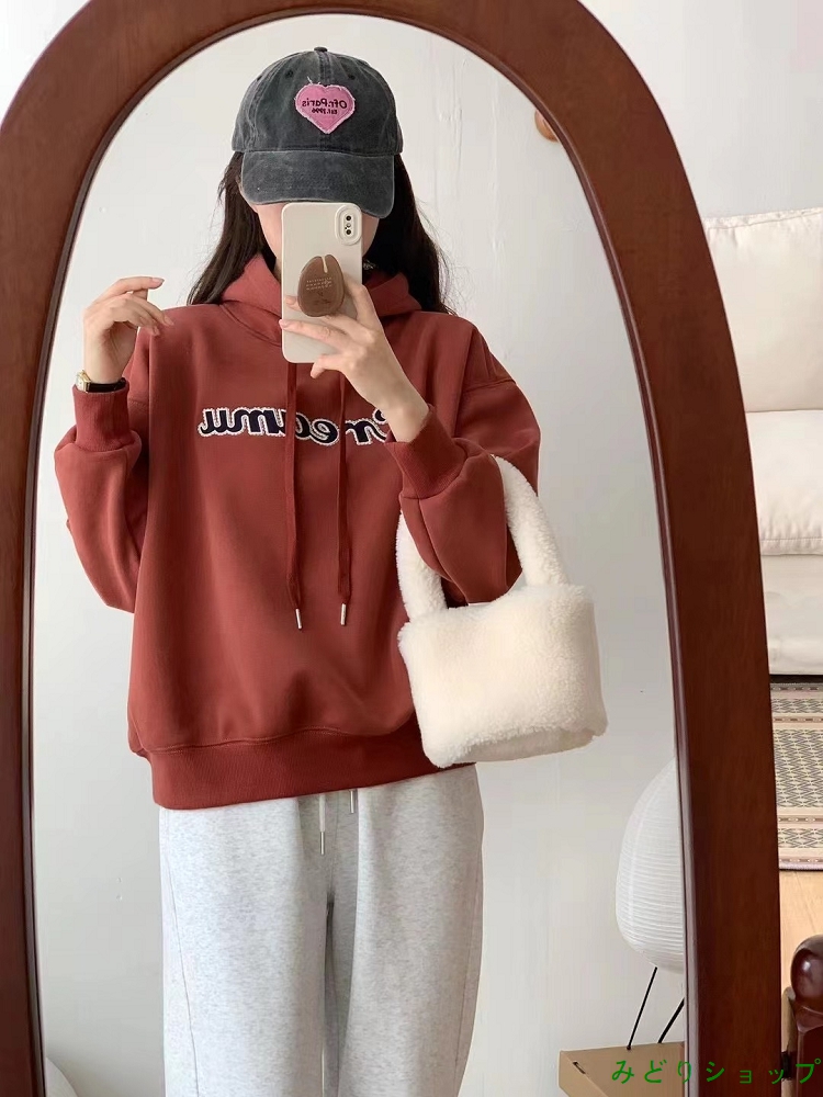 裏起毛 裏ボア フード付き トレーナー レディース ガールズ  