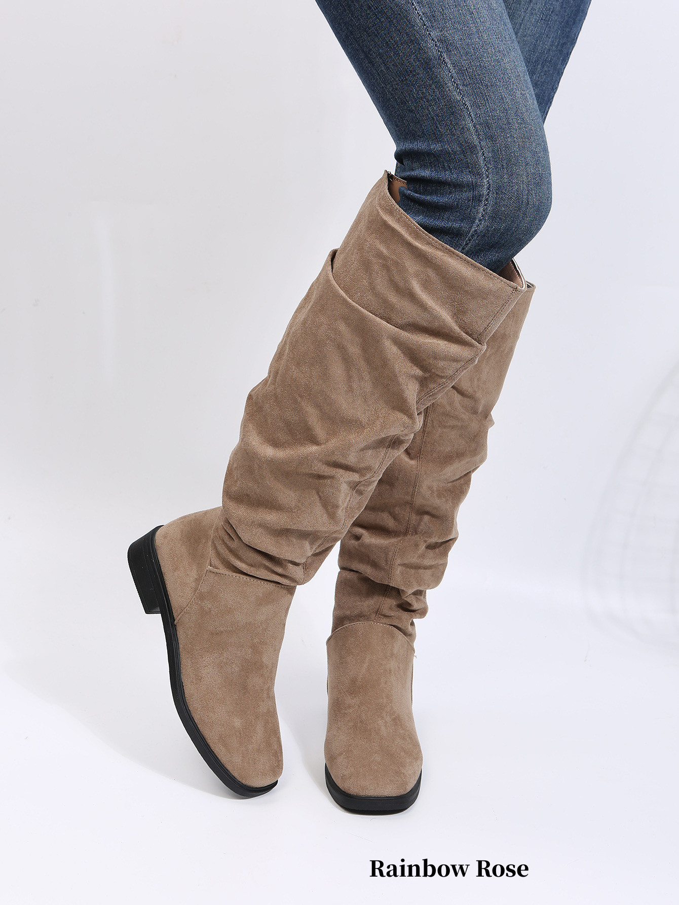 送料無料 ブーツ レディース スエード 防寒 ロング 韓流 カーキ 履きやすい 合成皮革 ファッション 折り返し 歩きやすい ふわふわ 脱ぎやす ブラック 暖かい 