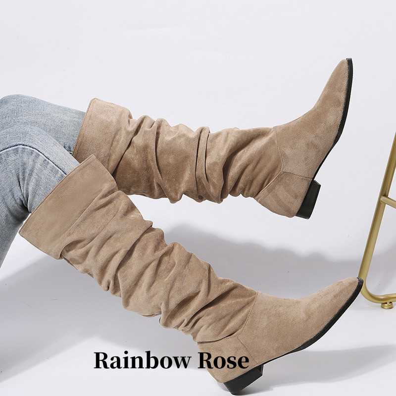 送料無料 ブーツ レディース スエード 防寒 ロング 韓流 カーキ 履きやすい 合成皮革 ファッション 折り返し 歩きやすい ふわふわ 脱ぎやす ブラック 暖かい 