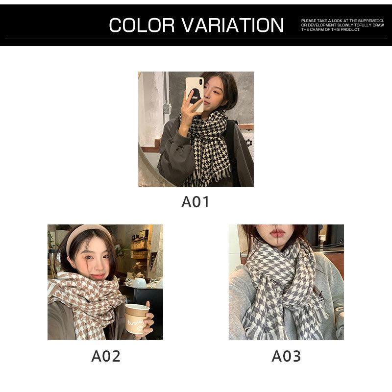 千鳥柄 ストール マフラー ショール レディース 定番 秋 おしゃれ 男女兼用 可愛い 冬 暖かい シンプル 韓国風 プレゼント 