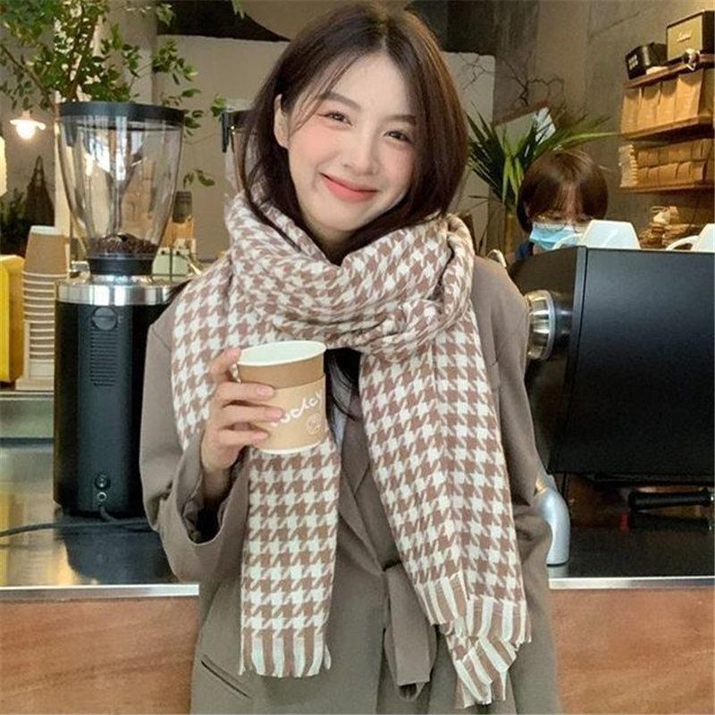 千鳥柄 ストール マフラー ショール レディース 定番 秋 おしゃれ 男女兼用 可愛い 冬 暖かい シンプル 韓国風 プレゼント 