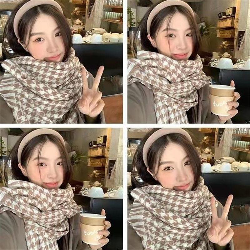 千鳥柄 ストール マフラー ショール レディース 定番 秋 おしゃれ 男女兼用 可愛い 冬 暖かい シンプル 韓国風 プレゼント 