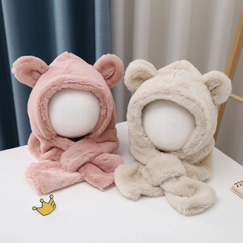 キッズフードマフラー 2IN1 マフラー フード 一体型 子ども用 おしゃれ かわいい 柔らかい 防寒 帽子 寒さ対策 冬用品 ファッション 全5色 ふわふわ 