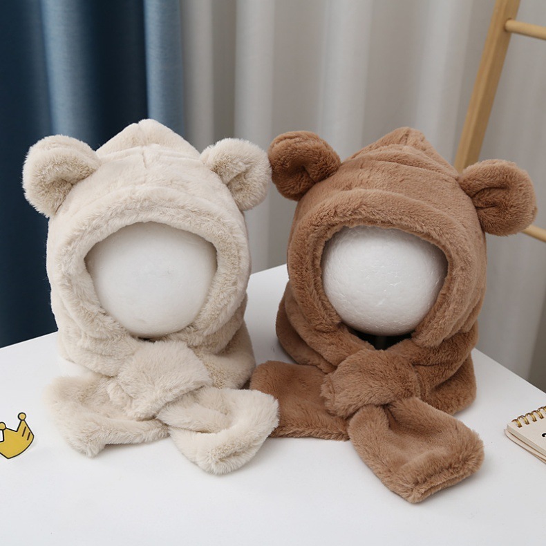 キッズフードマフラー 2IN1 マフラー フード 一体型 子ども用 おしゃれ かわいい 柔らかい 防寒 帽子 寒さ対策 冬用品 ファッション 全5色 ふわふわ 
