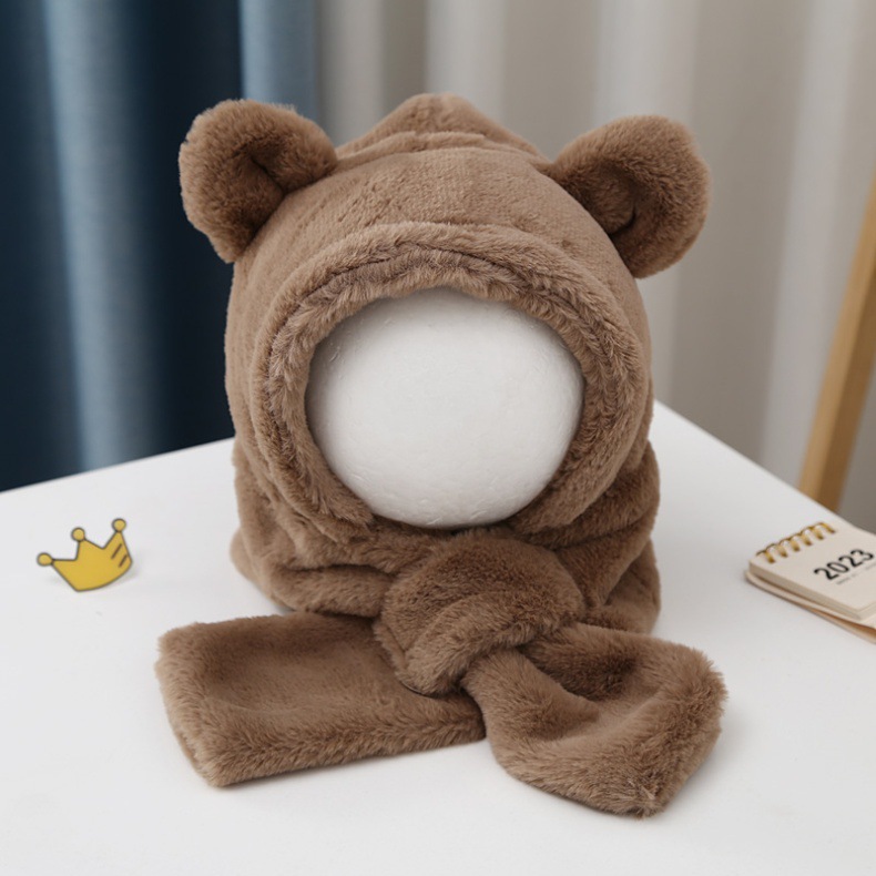 キッズフードマフラー 2IN1 マフラー フード 一体型 子ども用 おしゃれ かわいい 柔らかい 防寒 帽子 寒さ対策 冬用品 ファッション 全5色 ふわふわ 