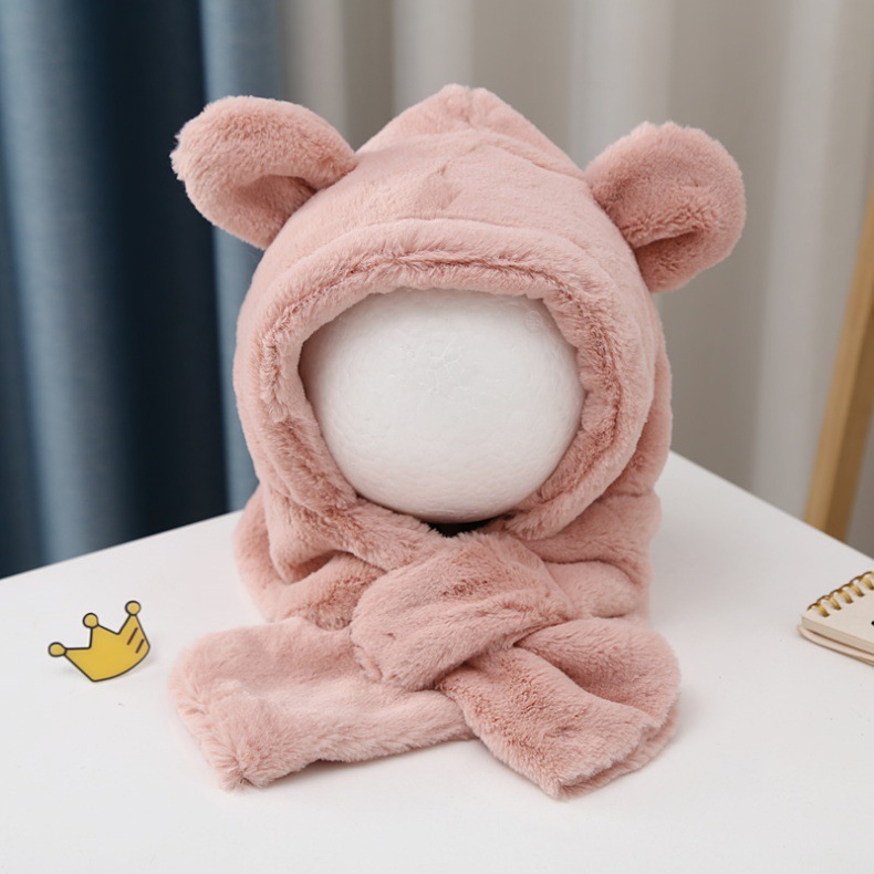 キッズフードマフラー 2IN1 マフラー フード 一体型 子ども用 おしゃれ かわいい 柔らかい 防寒 帽子 寒さ対策 冬用品 ファッション 全5色 ふわふわ 