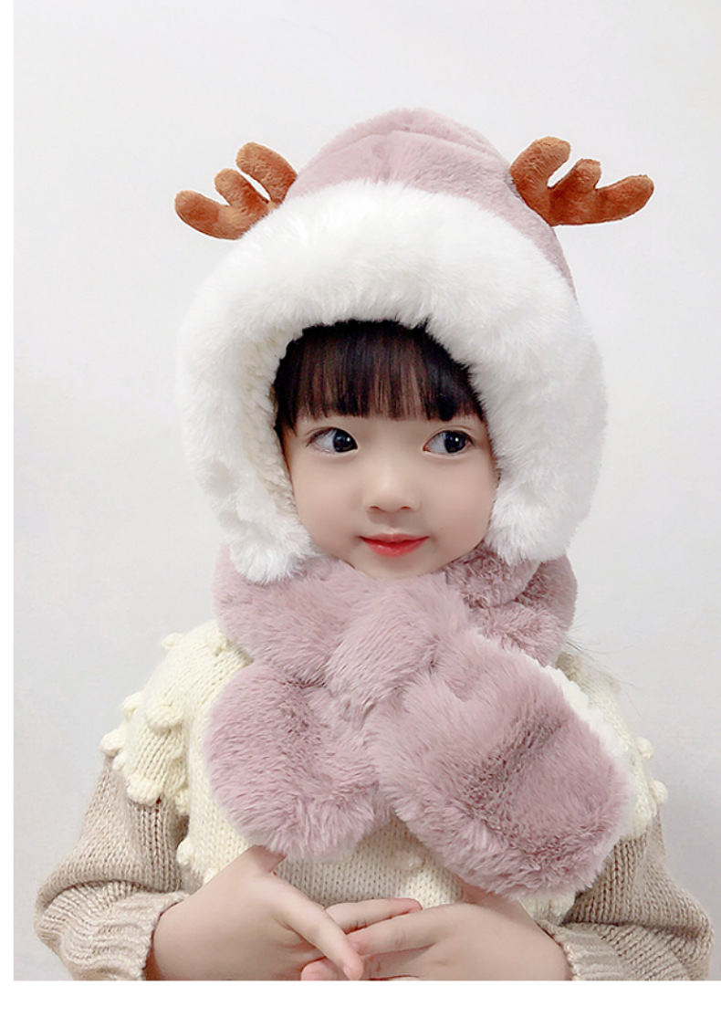 キッズフードマフラー 2IN1 マフラー フード 一体型 子ども用 帽子 柔らかい 防寒 冬用品 全5色 かわいい 寒さ対策 ふわふわ ファッション おしゃれ 