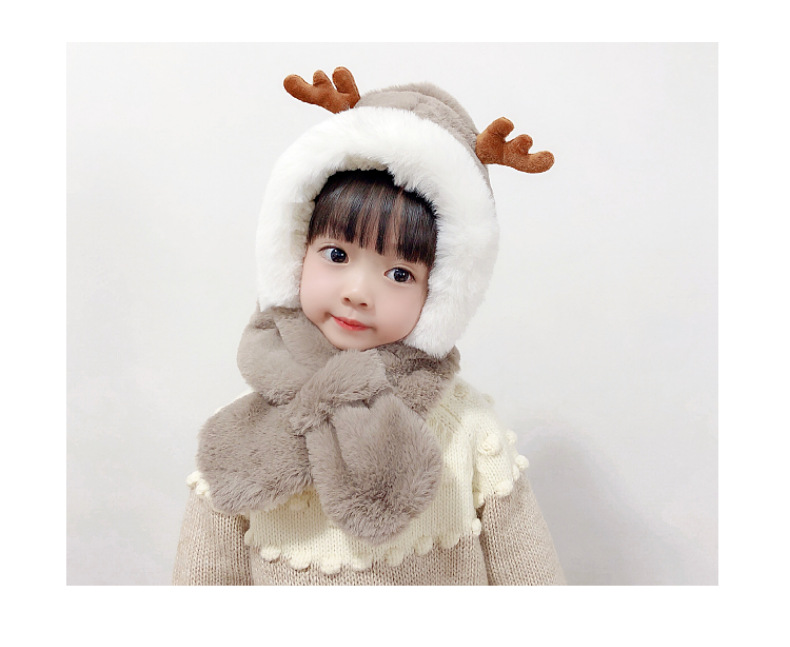 キッズフードマフラー 2IN1 マフラー フード 一体型 子ども用 帽子 柔らかい 防寒 冬用品 全5色 かわいい 寒さ対策 ふわふわ ファッション おしゃれ 