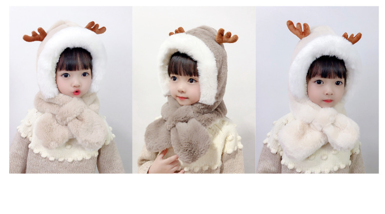 キッズフードマフラー 2IN1 マフラー フード 一体型 子ども用 帽子 柔らかい 防寒 冬用品 全5色 かわいい 寒さ対策 ふわふわ ファッション おしゃれ 