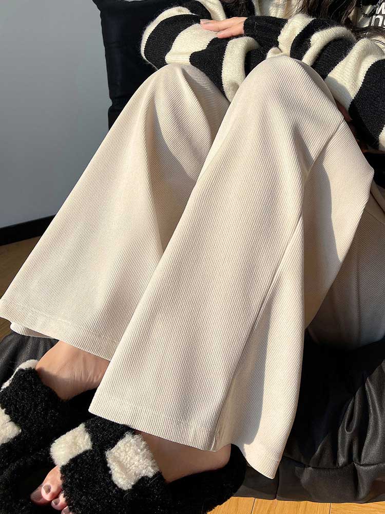 ワイドパンツ レディース コーデュロイ 裏起毛 冬 シンプル ハイウエスト あったか ブラウン 秋冬 ブラウン ベージュ 暖かい 秋 黒 白 