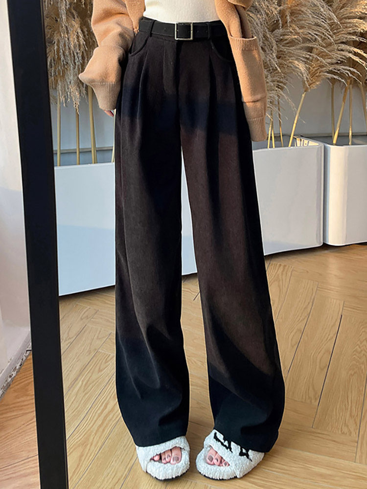 ワイドパンツ レディース コーデュロイ 裏起毛 冬 シンプル ハイウエスト あったか ブラウン 秋冬 ブラウン ベージュ 暖かい 秋 黒 白 