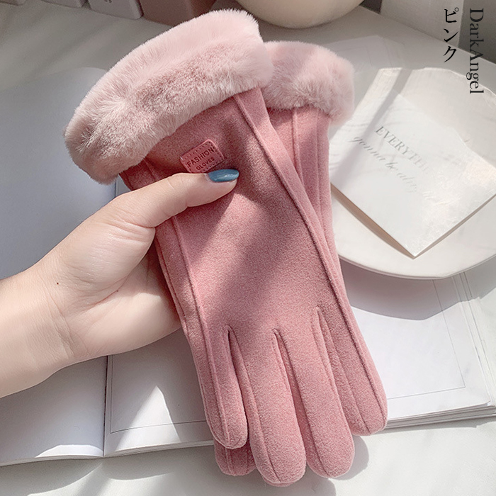 手袋 レディース 裏起毛 秋冬 おしゃれ かわいい 手ぶくろ 防風保温 タブレット スマホ 寒さ対策 裏起毛 防寒 暖かい 