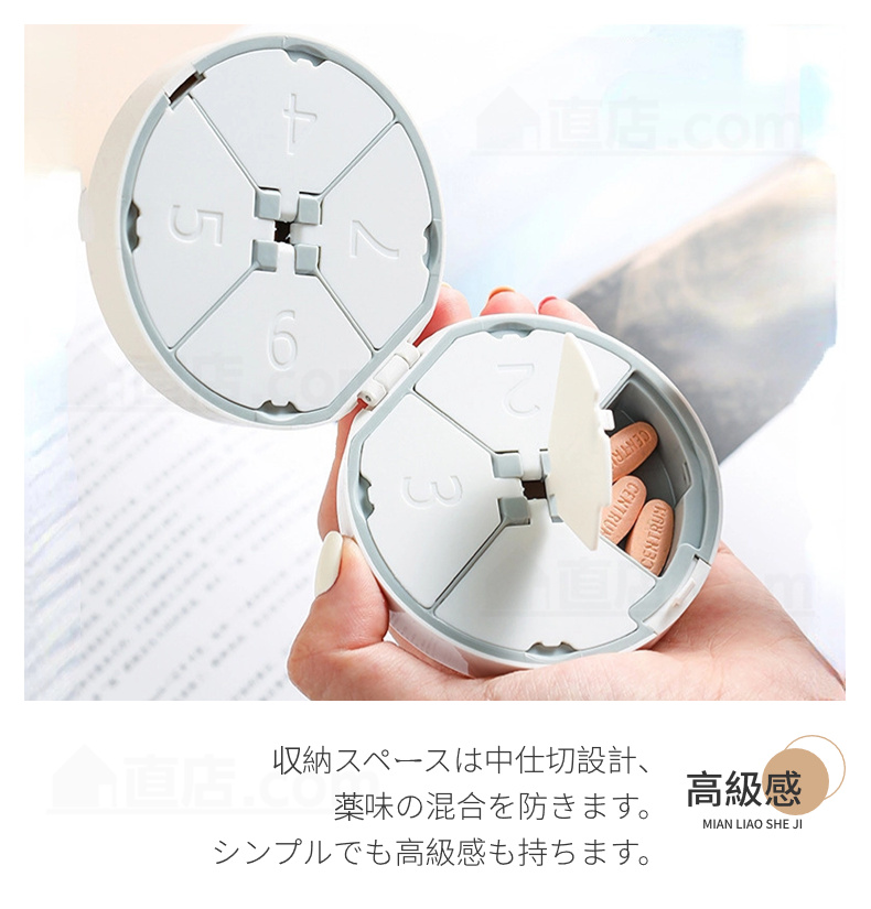 ピルケース ピルカッター 薬の錠剤カッター 携帯用 薬ケース 錠剤カッター 便利 ケース付 持ち運び お薬タブレット 円形 ピルカッター お薬ケース 一週間 