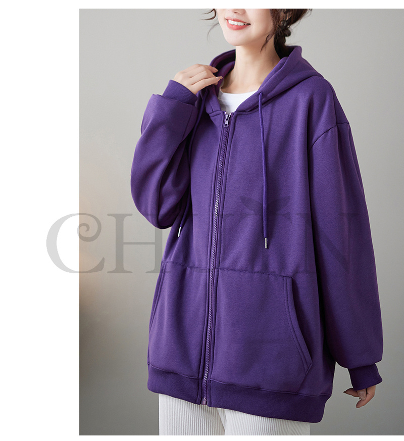 春レディース 秋冬 ゆったり フード厚手アウター 長袖 韓国風 ジップアップシンプル コーデ全７色 お出かけ カジュアル 体型カバー 
