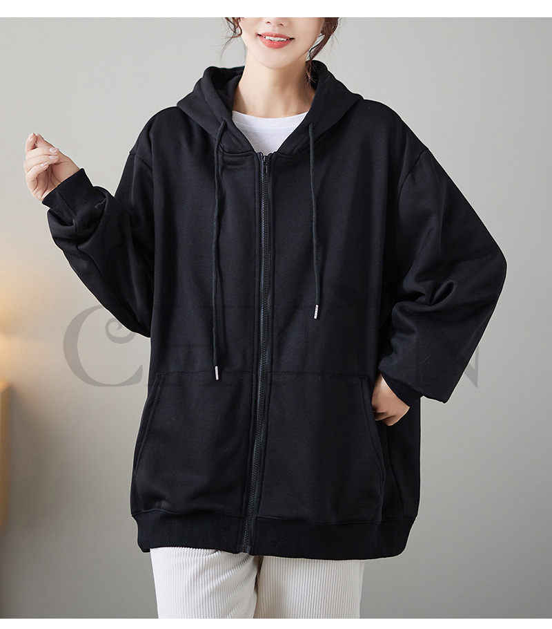 春レディース 秋冬 ゆったり フード厚手アウター 長袖 韓国風 ジップアップシンプル コーデ全７色 お出かけ カジュアル 体型カバー 