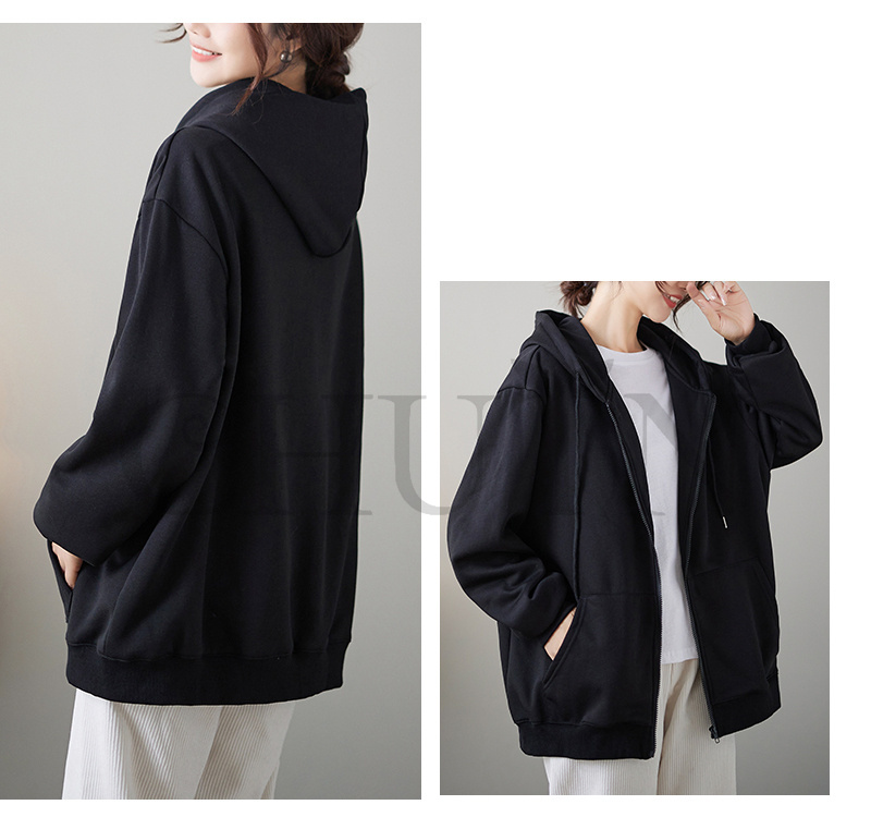 春レディース 秋冬 ゆったり フード厚手アウター 長袖 韓国風 ジップアップシンプル コーデ全７色 お出かけ カジュアル 体型カバー 