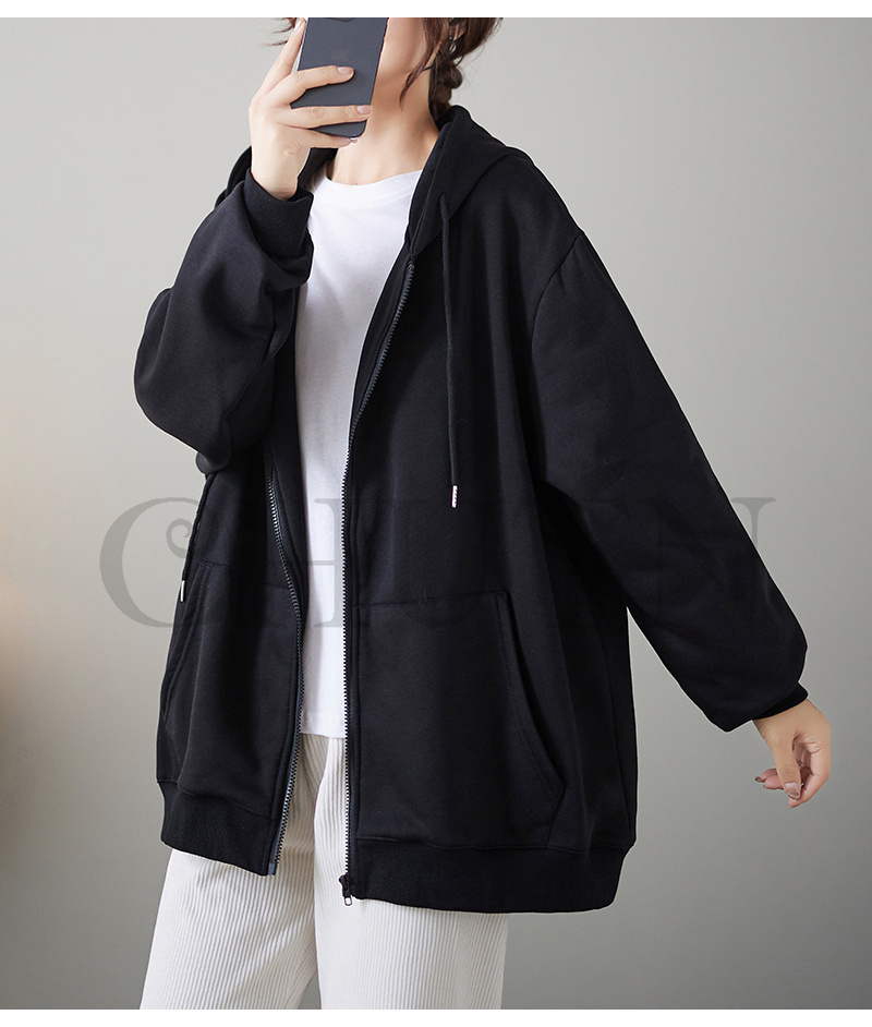 春レディース 秋冬 ゆったり フード厚手アウター 長袖 韓国風 ジップアップシンプル コーデ全７色 お出かけ カジュアル 体型カバー 