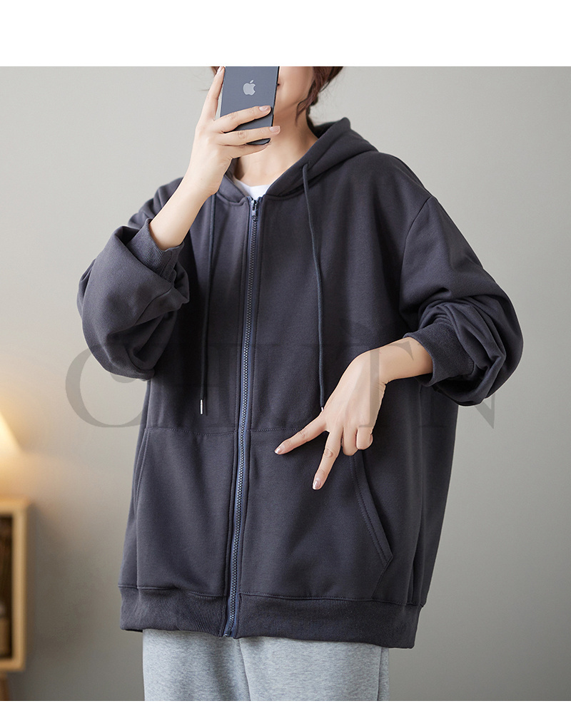 春レディース 秋冬 ゆったり フード厚手アウター 長袖 韓国風 ジップアップシンプル コーデ全７色 お出かけ カジュアル 体型カバー 
