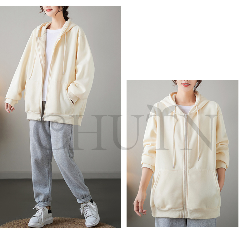 春レディース 秋冬 ゆったり フード厚手アウター 長袖 韓国風 ジップアップシンプル コーデ全７色 お出かけ カジュアル 体型カバー 
