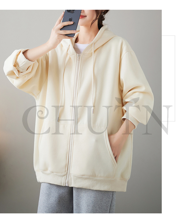 春レディース 秋冬 ゆったり フード厚手アウター 長袖 韓国風 ジップアップシンプル コーデ全７色 お出かけ カジュアル 体型カバー 